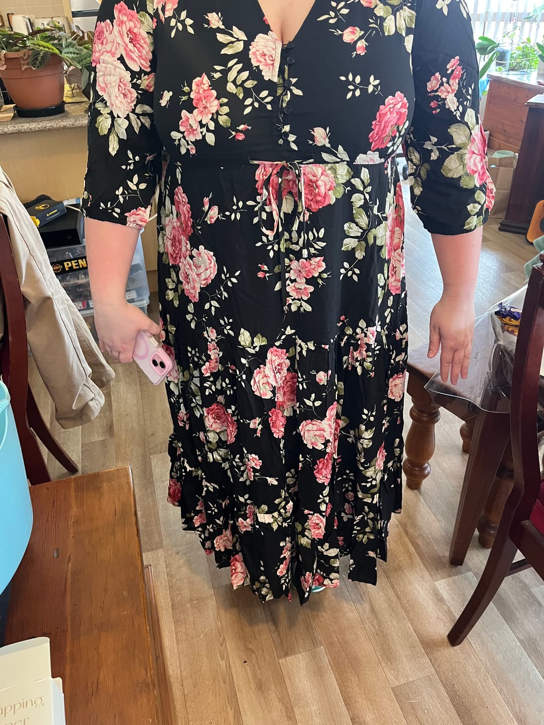 Customer photo review of Sofia Maxi Dress in Black