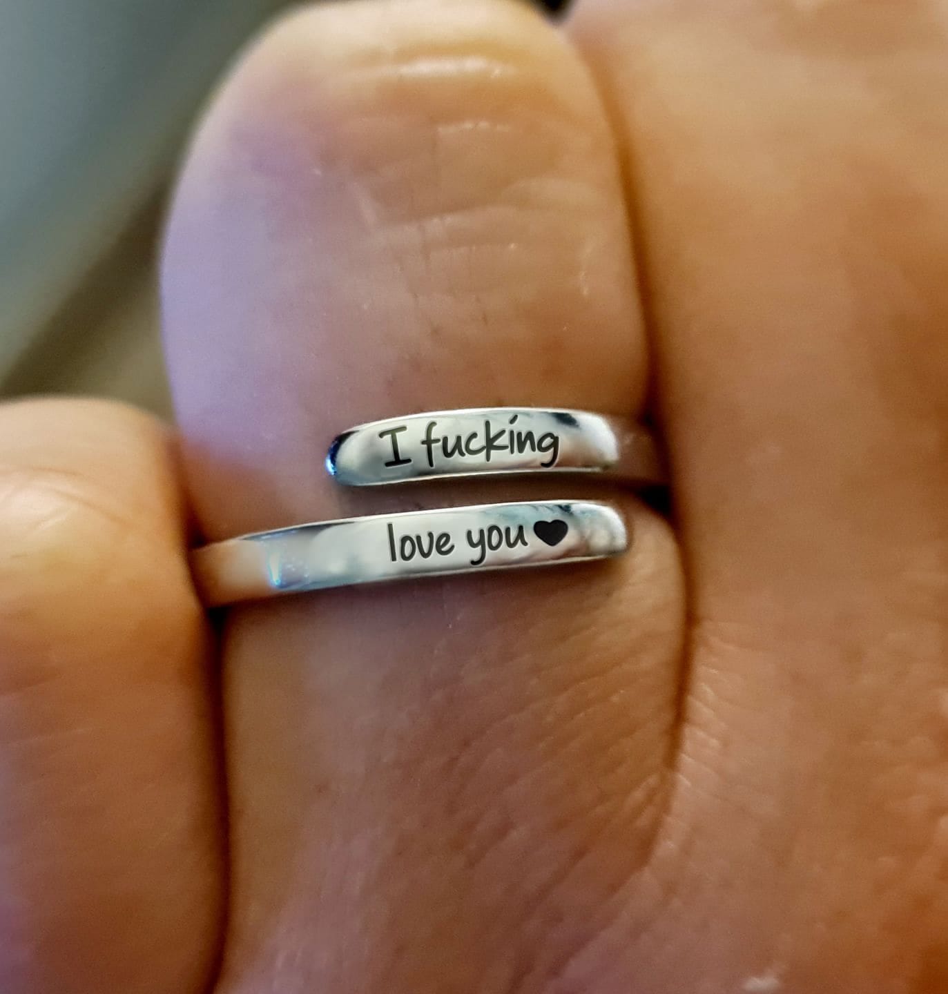 Customer photo review of Ich Liebe Dich, Verdammt – Verstellbarer Ring