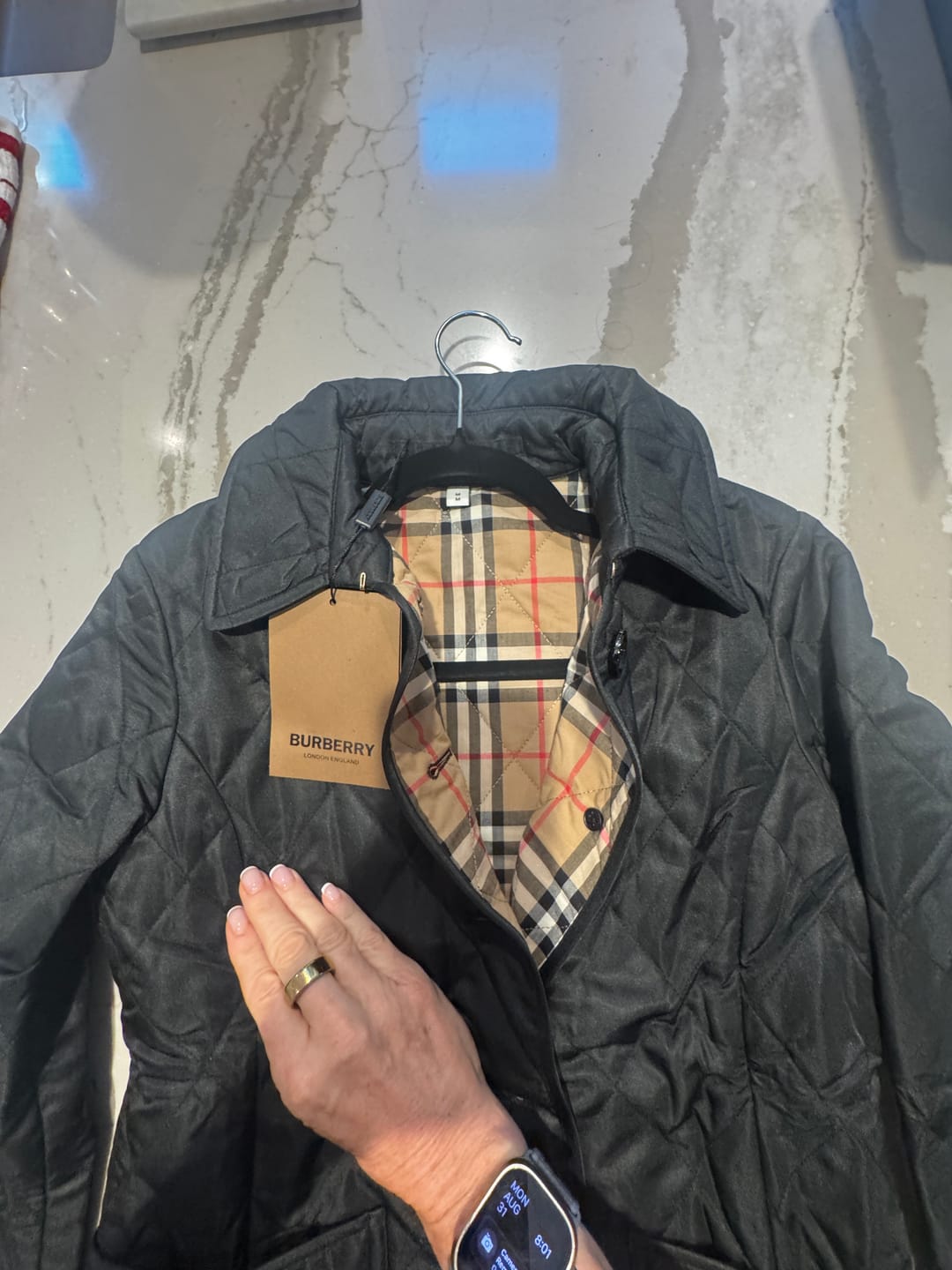 Customer photo review of Burberry Diamond Quilted Thermoregulated jacket