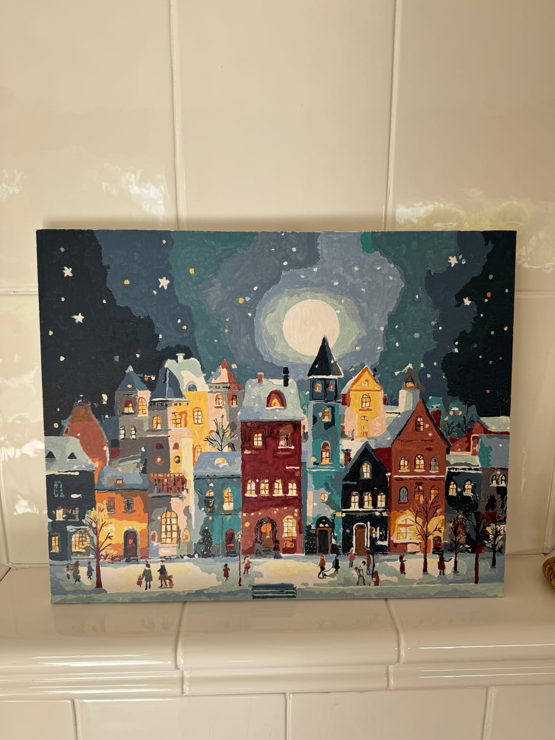 Customer photo review of Christmas Town | Paint by Number