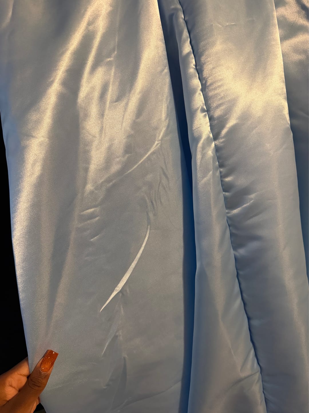 Customer photo review of Baby Blue Duchesse Satin