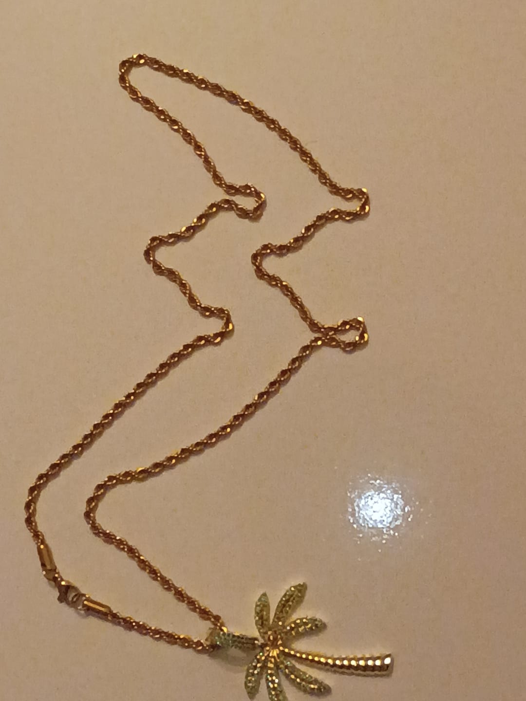 Customer photo review of 18K Gold Diamond Palm Tree