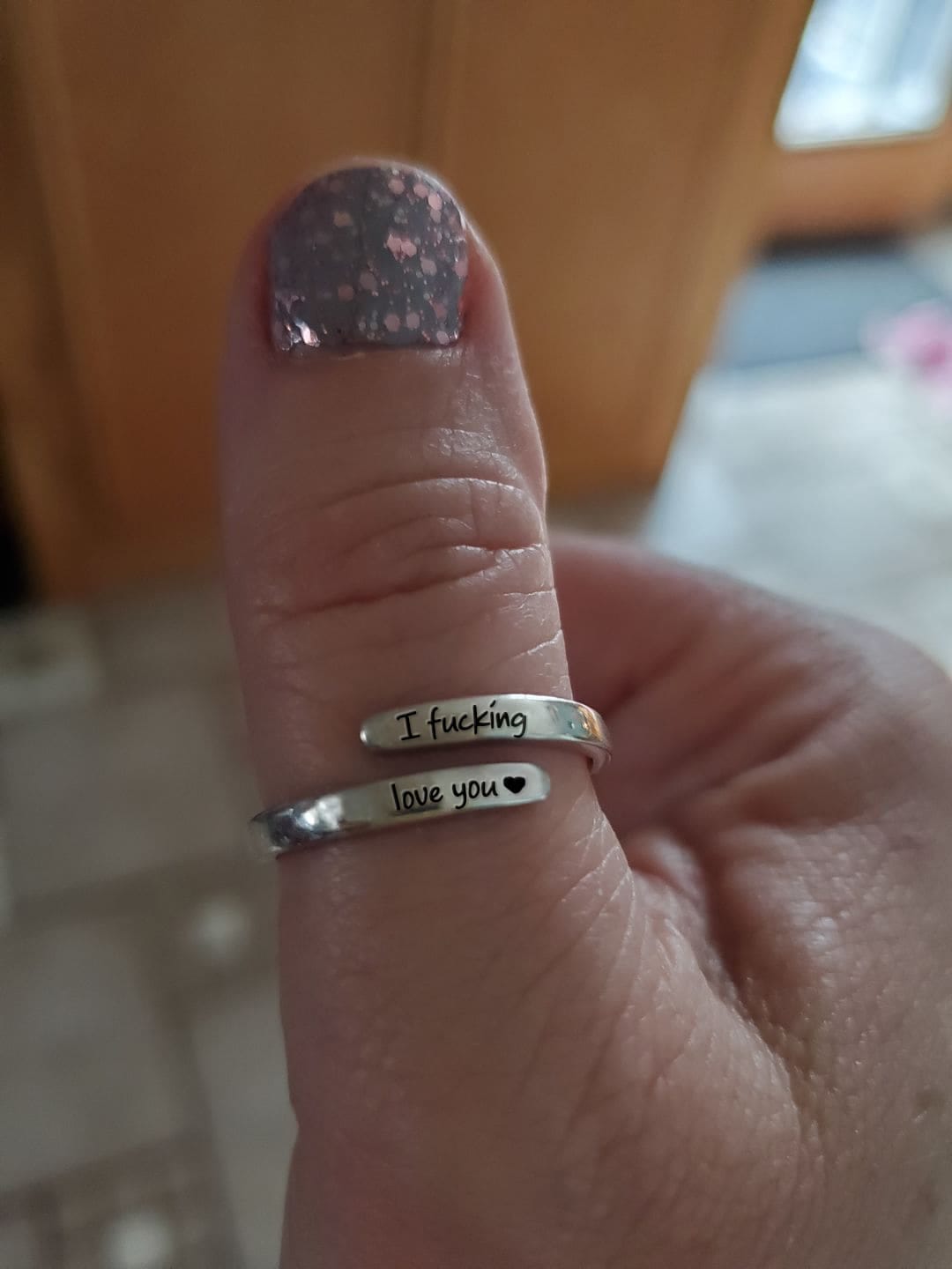 Customer photo review of Ich Liebe Dich, Verdammt – Verstellbarer Ring