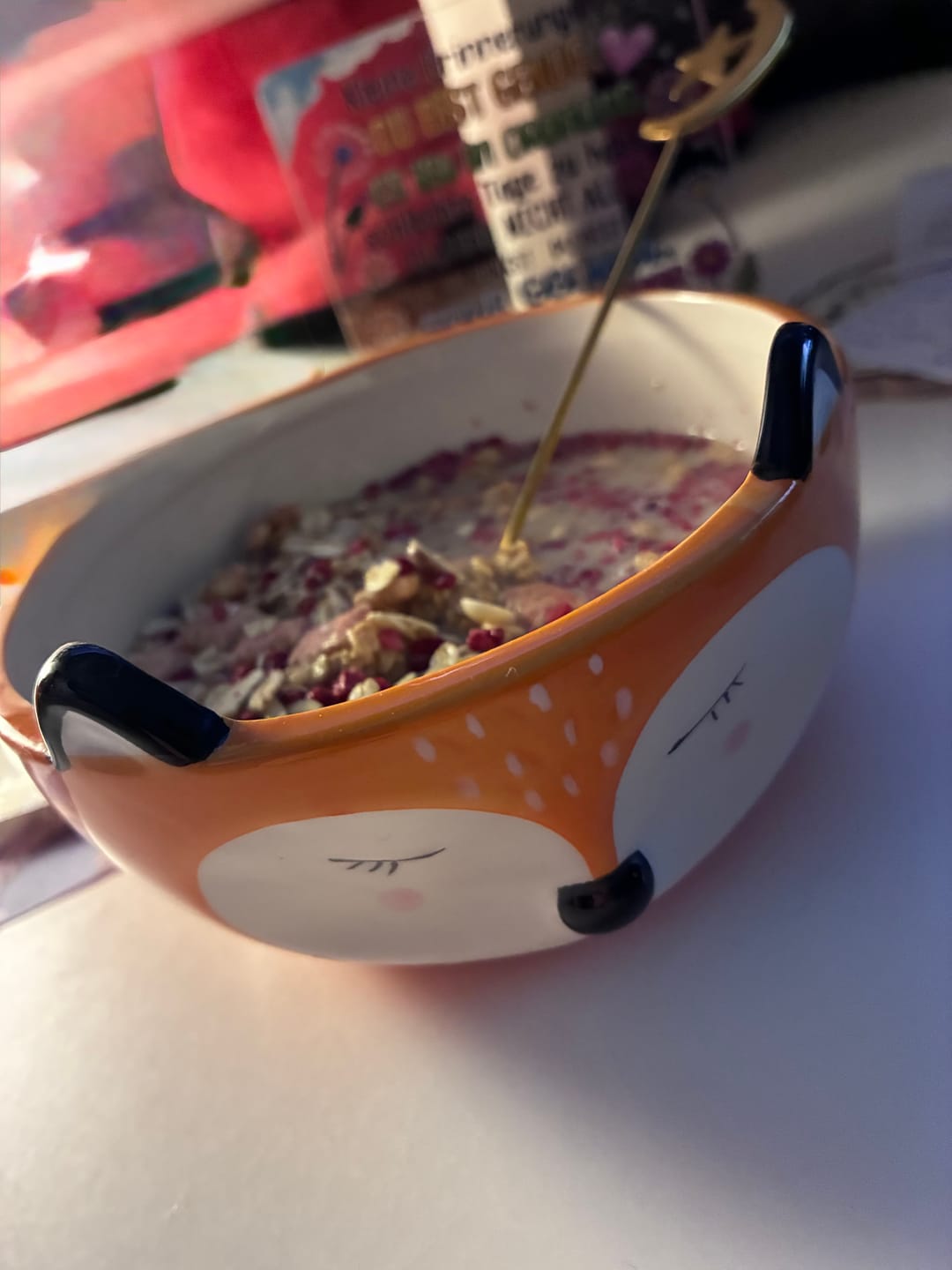 Customer photo review of Verträumte Fuchs Müslischale mit Henkeln