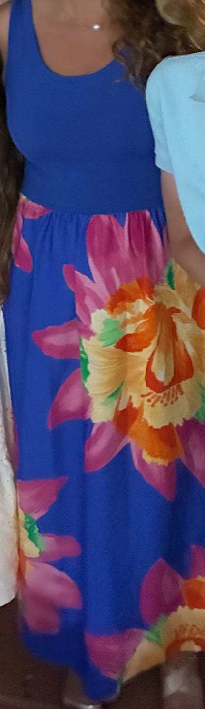 Customer photo review of Colette Blue Floral Skirt Dress