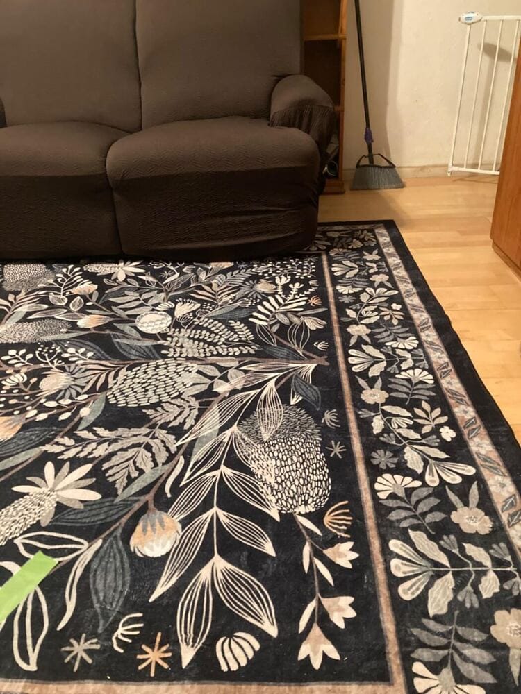 Customer photo review of Rug – Modern Botanical Floral – Stormy Blue