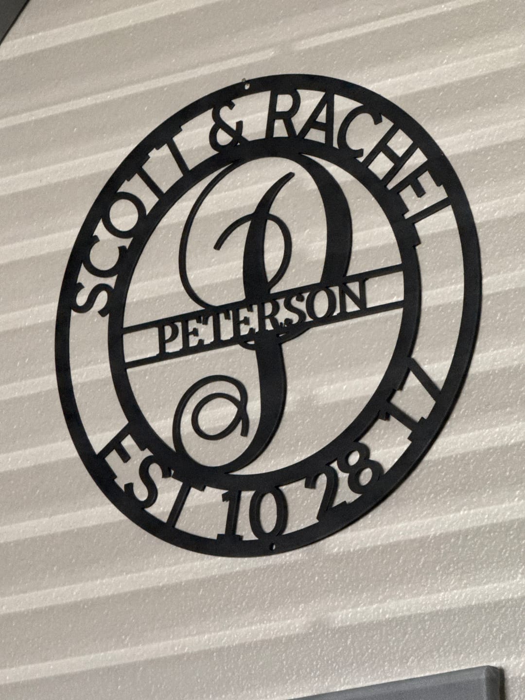 Customer photo review of Elaborate Name - Steel Sign