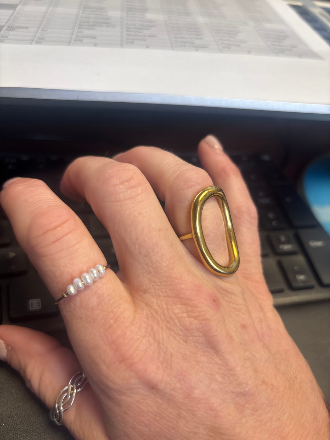 Customer photo review of Ariel Mini Pearl Ring