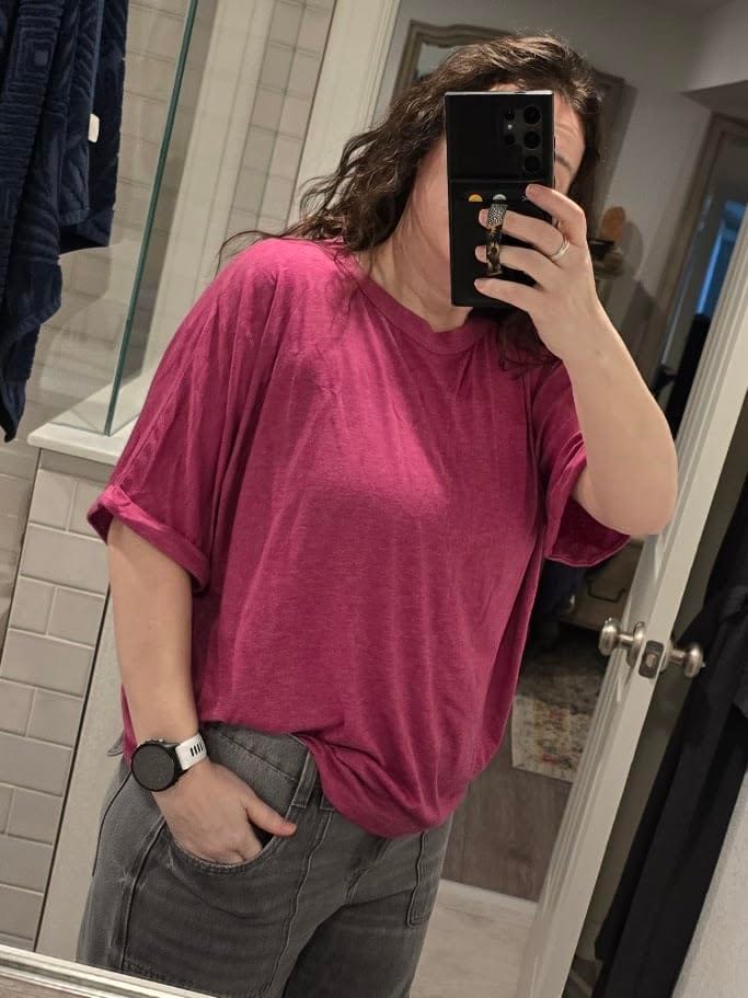 Customer photo review of Essential Oversized Everyday Tee