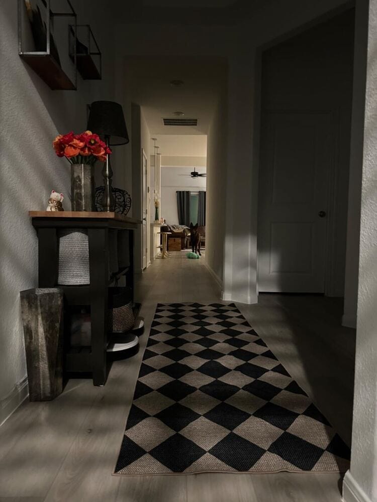 Customer photo review of Rug – Checkered Easy Jute Indoor/Outdoor – Coffee Brown