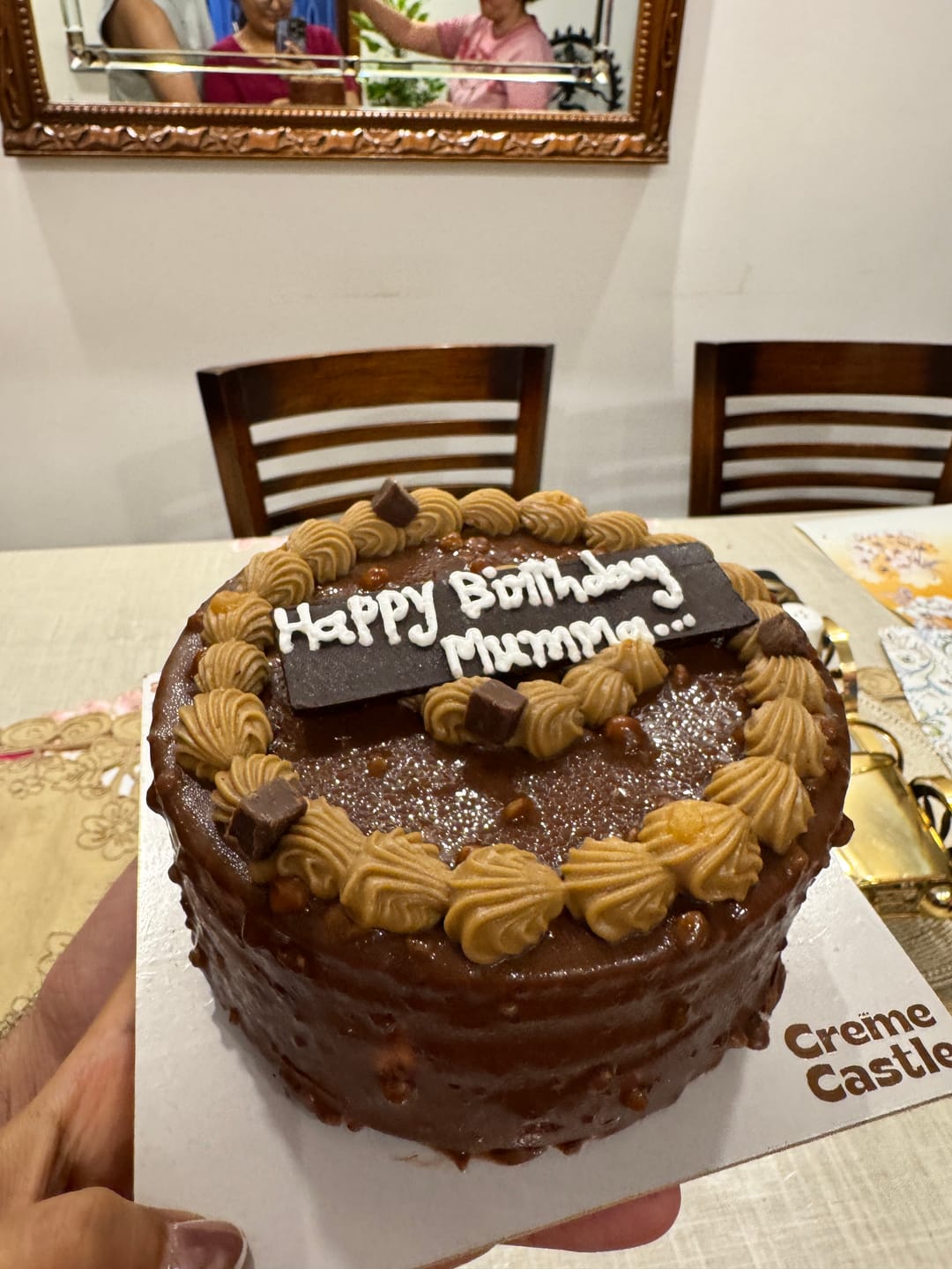 Customer photo review of Milk Chocolate Butterscotch Crunch Cake