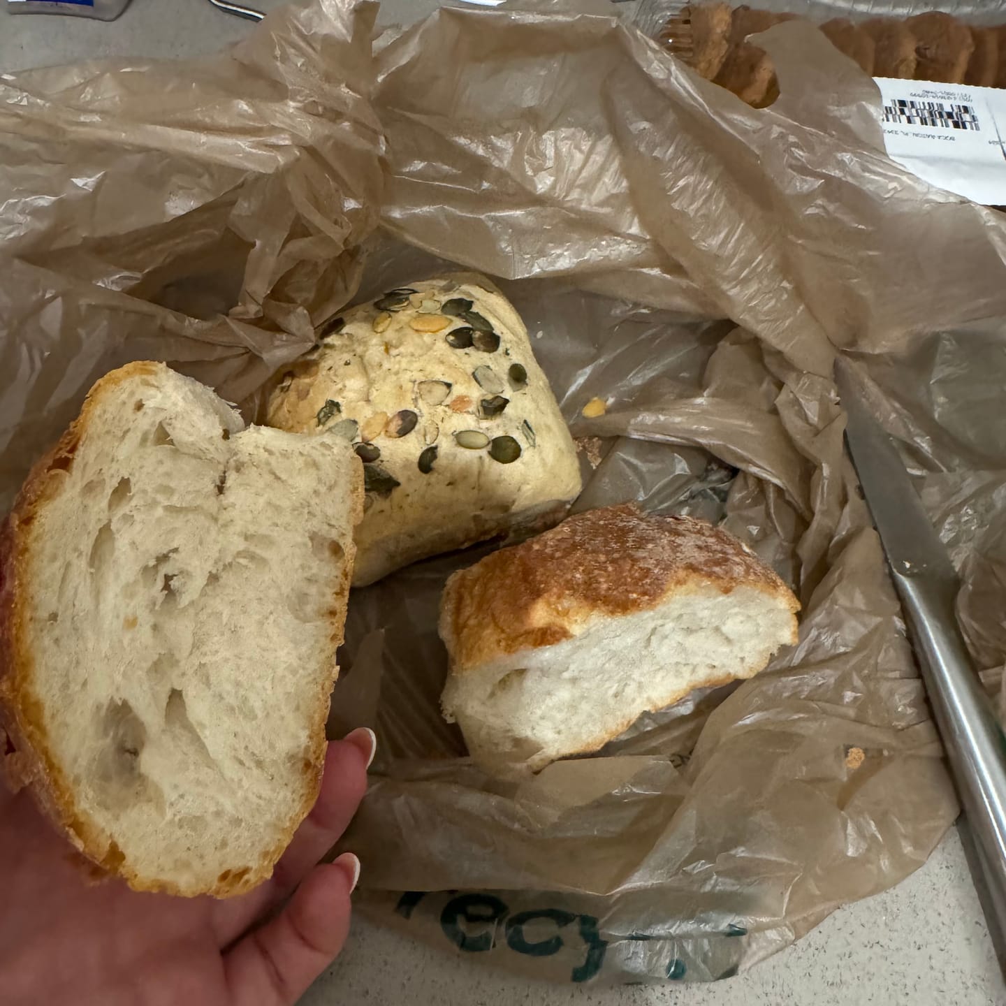 Customer photo review of Pumpkin Seed Rolls (5 pack)