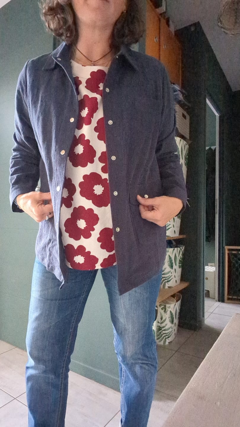 Customer photo review of Veste Véga - lin stone wash marine