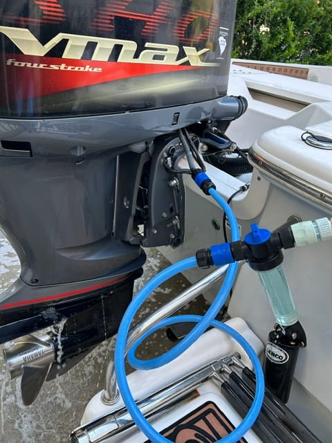 Customer photo review of Salty Hull Inline Engine Flush Unit – Protect Your Motor from Salt Damage