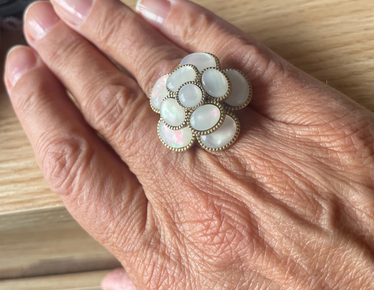 Customer photo review of Pearl Bloom Vintage Ring