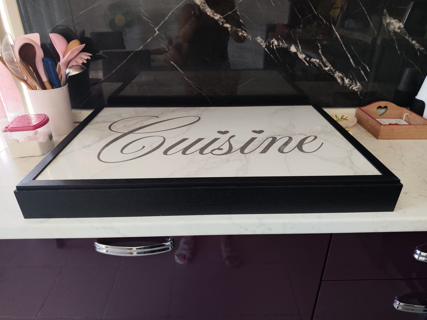 Customer photo review of Coprifornello in legno con Plexiglas marmorizzato Cousine Made in Italy Varie misure