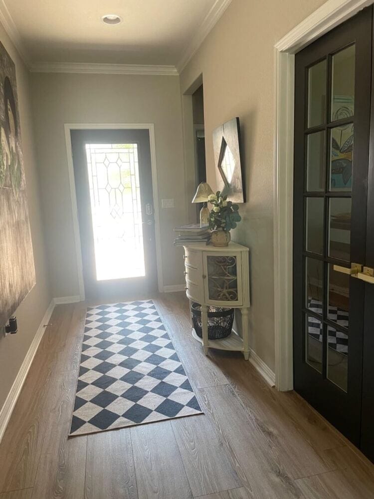 Customer photo review of Rug – Geometric Checkered Easy Jute Indoor/Outdoor – Coffee Brown