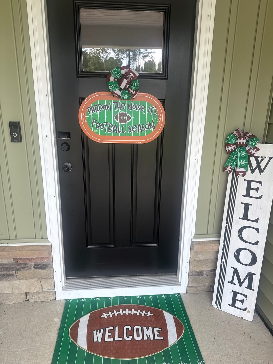 Customer photo review of Pardon the Noise, It's Football Season Door Hanger