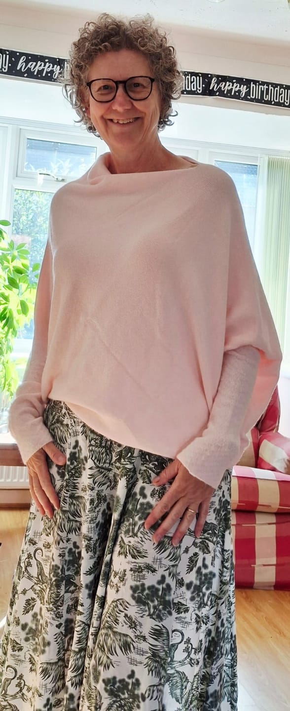 Customer photo review of Soft Knit Asymmetric Jumper - Pale Pink
