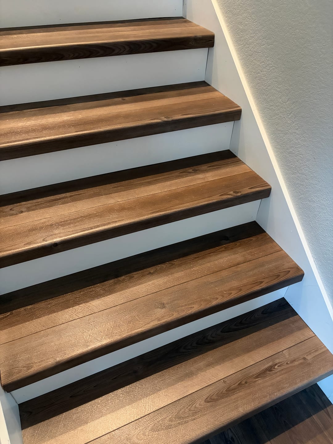 Customer photo review of Paragon 7" Plus | Ripped Pine Stair Tread