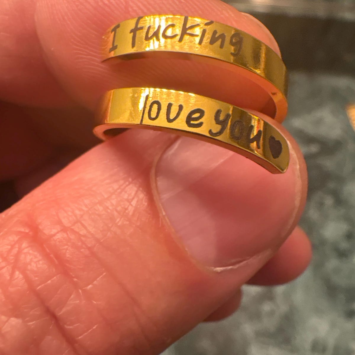 Customer photo review of Ich Liebe Dich, Verdammt – Verstellbarer Ring