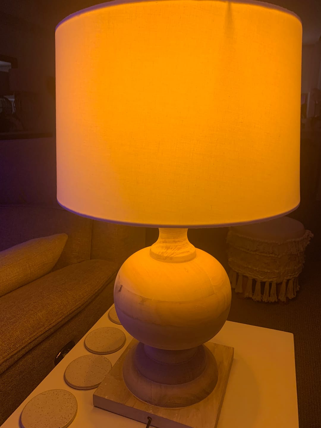 Customer photo review of Aspen Turned Wood Table Lamp- Natural Timber