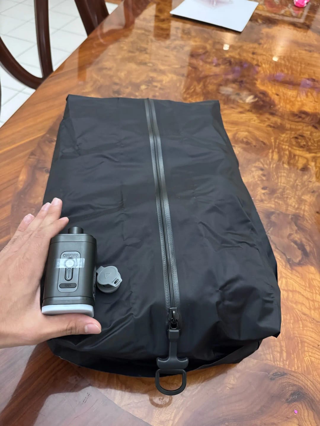 Customer photo review of Inflador Portátil Recargable 3 en 1