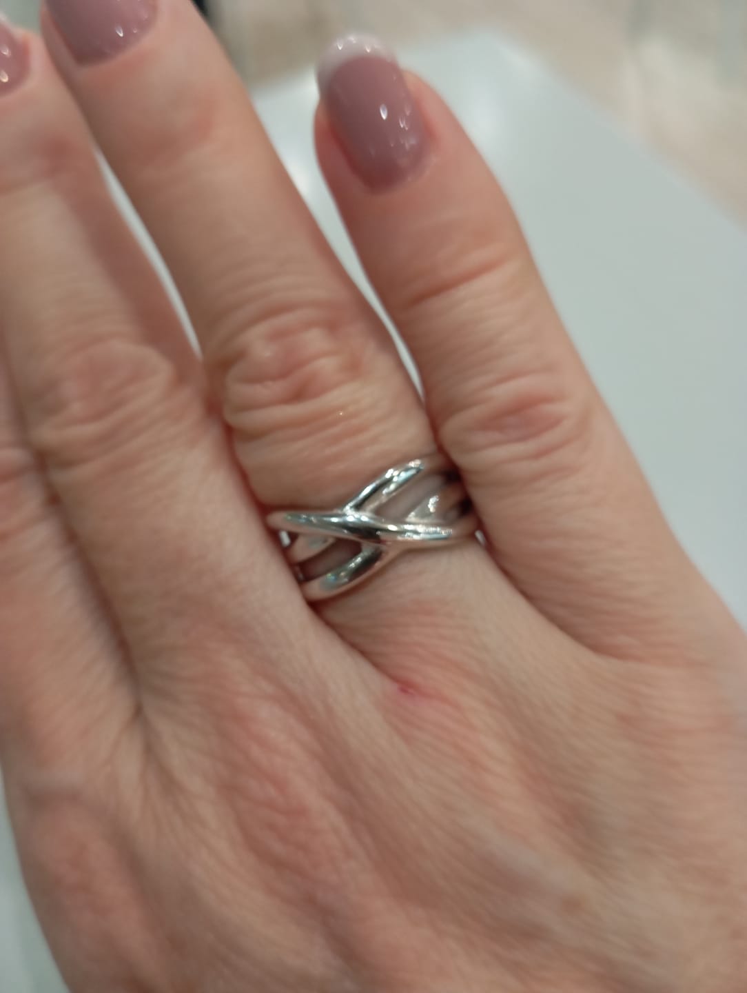 Customer photo review of Anillo Bandas Cruzadas