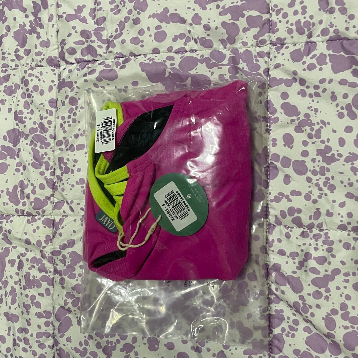 Customer photo review of ZAMBIA ONE PIECE - Orchid|Kiwi