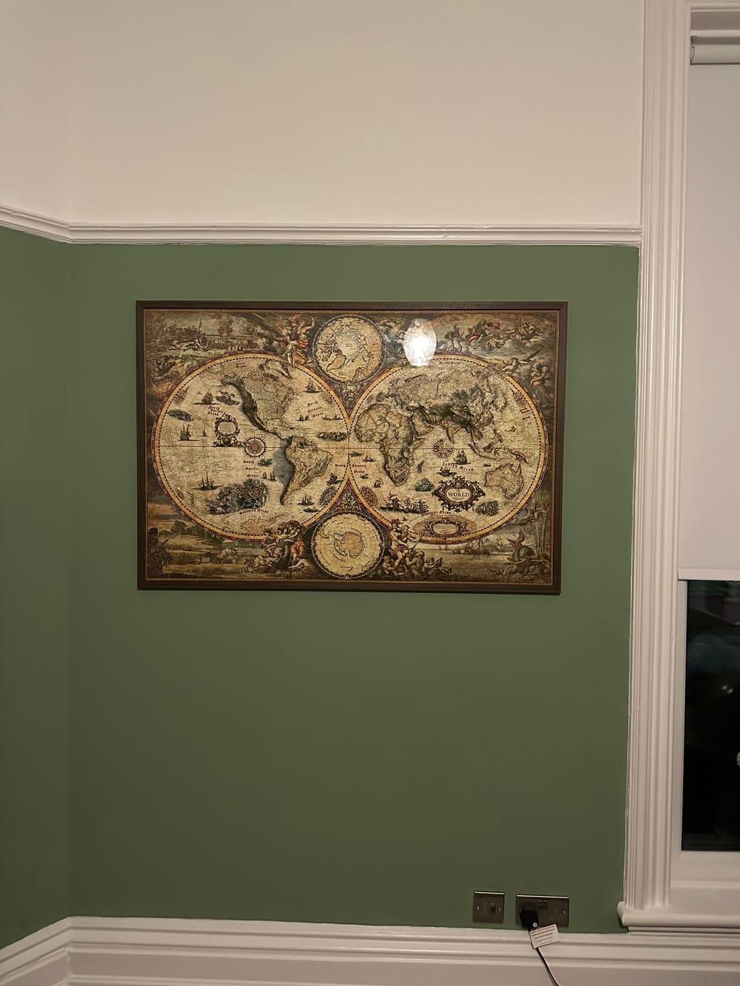 Customer photo review of Large Vintage Style Modern World Map by Ray&Co, 2024