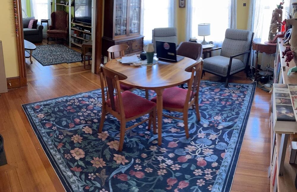 Customer photo review of Rug – Maximalism Vibrant Blossom Floral – Forest Fern