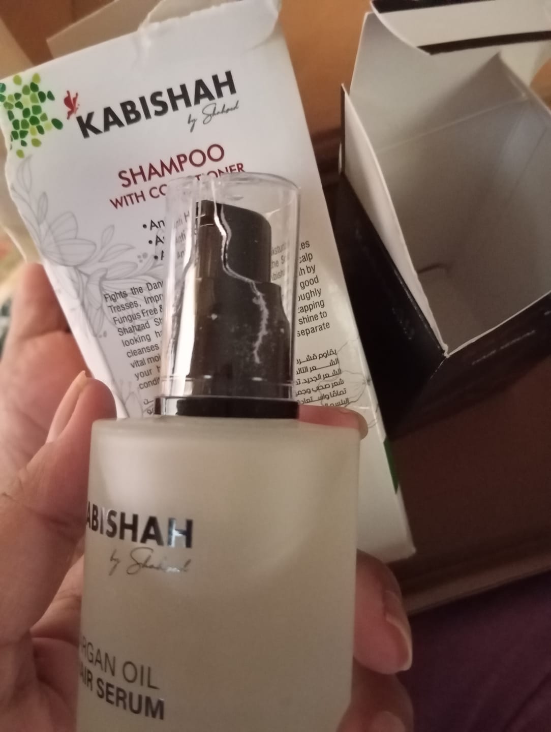 Customer photo review of Argan Oil Hair Serum