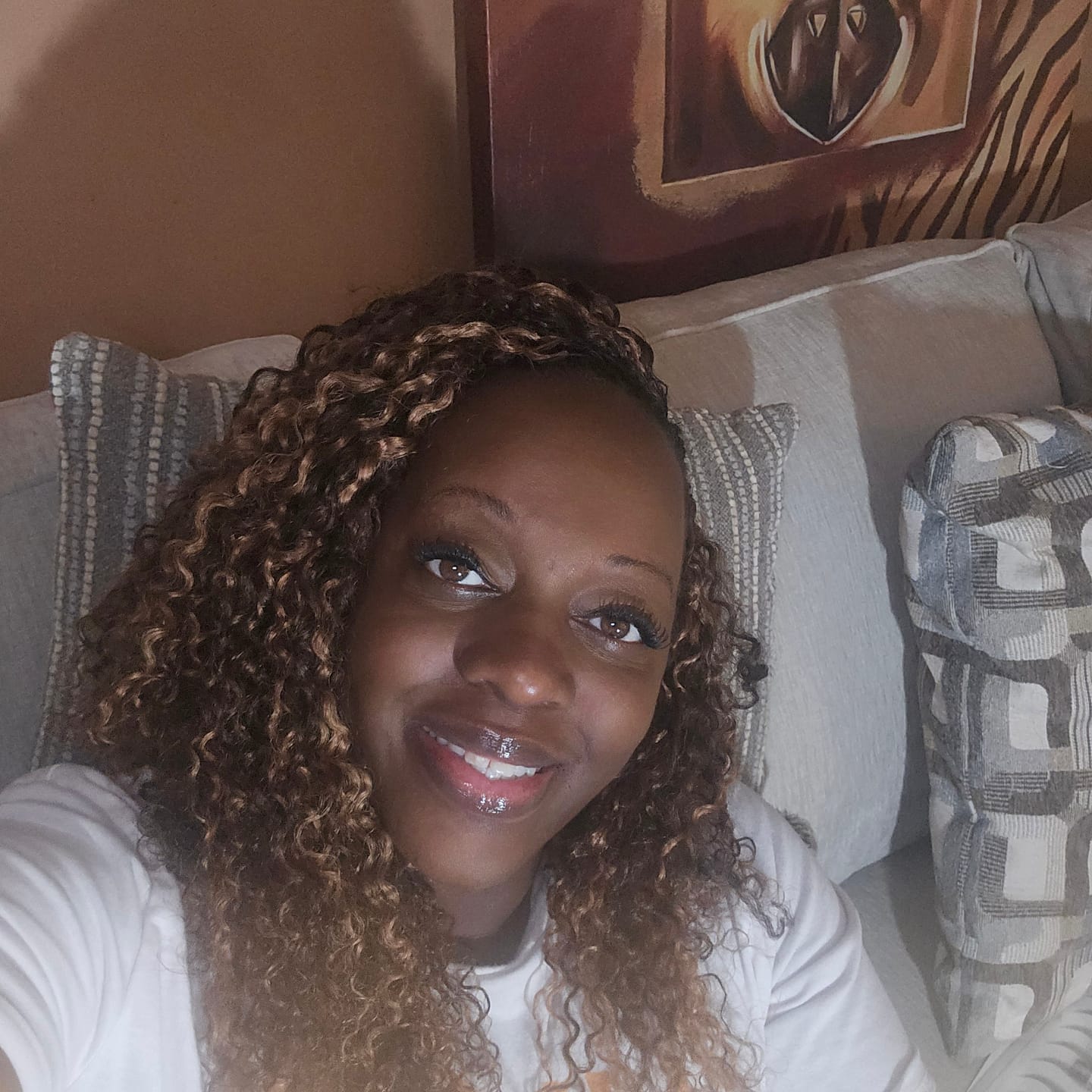 Customer photo review of #4/30 Mix Color Blend Water Deep Wave Feather Crochet Hair