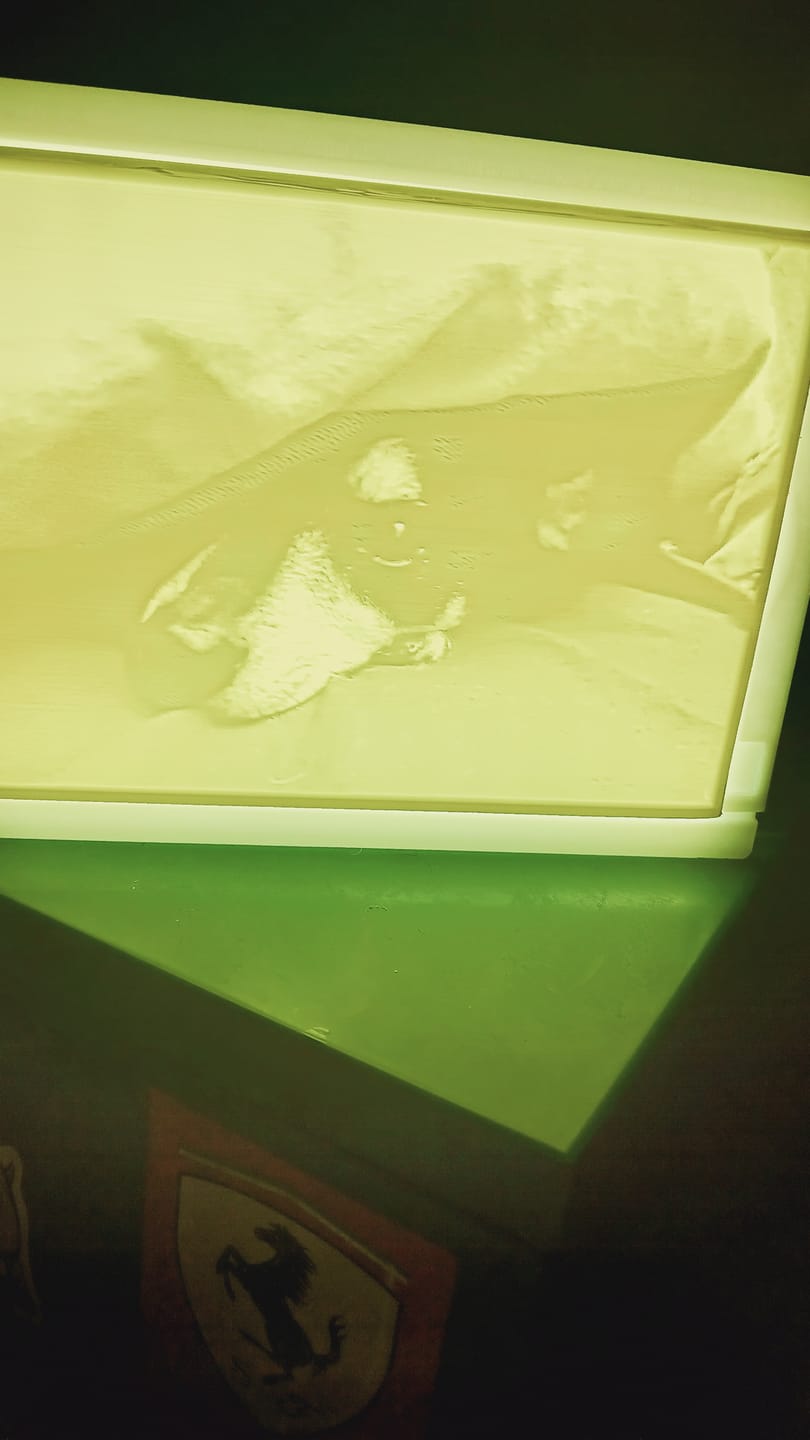 Customer photo review of Personalized Lighted Lithophane Portrait From Custom Photo Gift