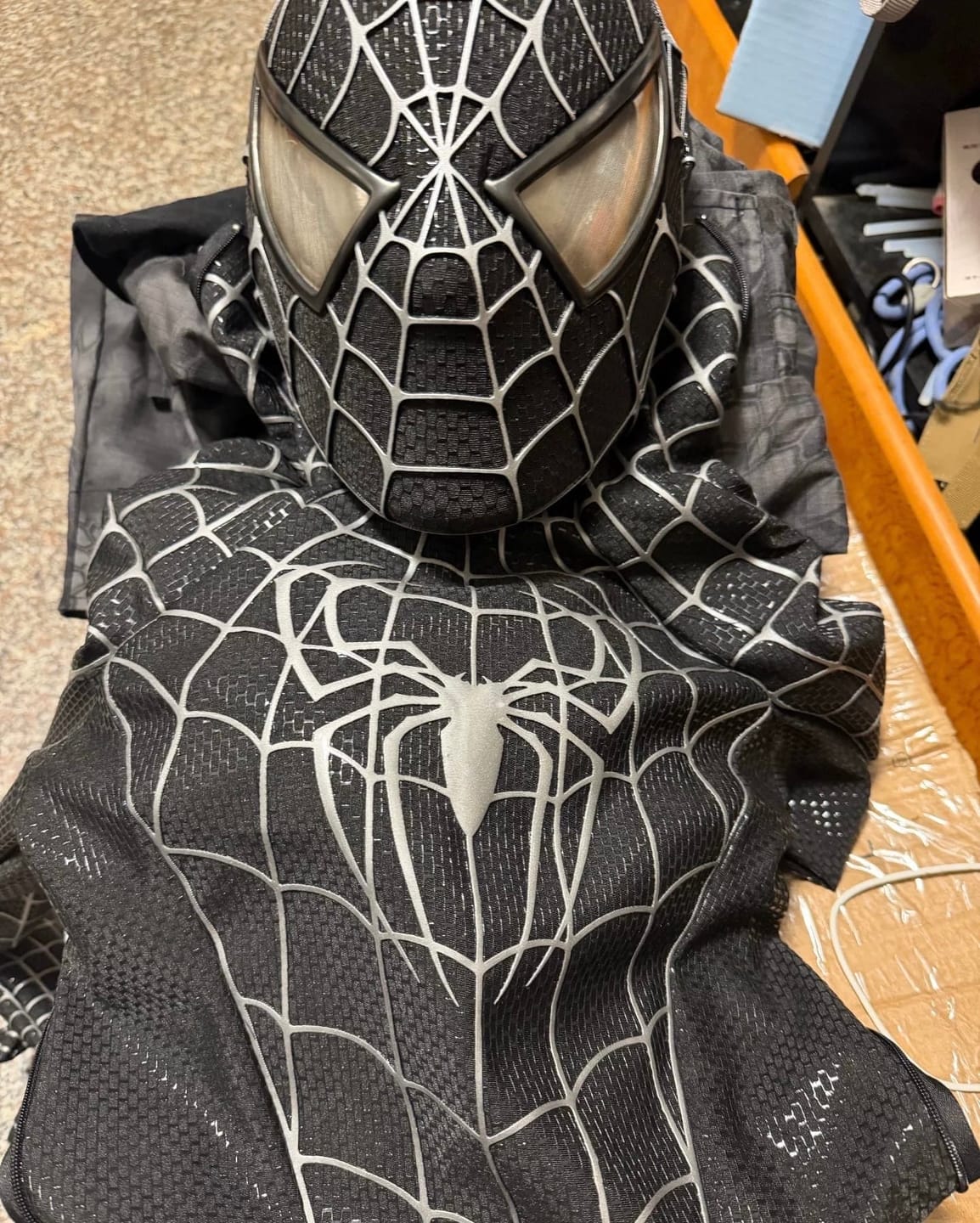 Customer photo review of Tailor made!  Sam Raimi Spiderman 3 Symbiote Suit (Replica Grade)(Screen Printed)