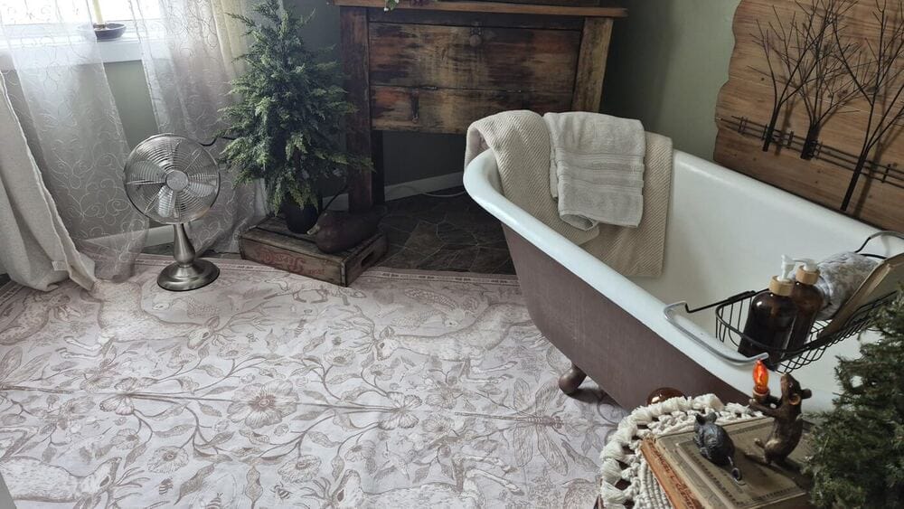 Customer photo review of Rug – Vintage Woodland – Charcoal
