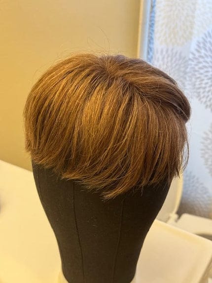 Customer photo review of Breathable&comfortable Short Hair Topper For Thinning Hair