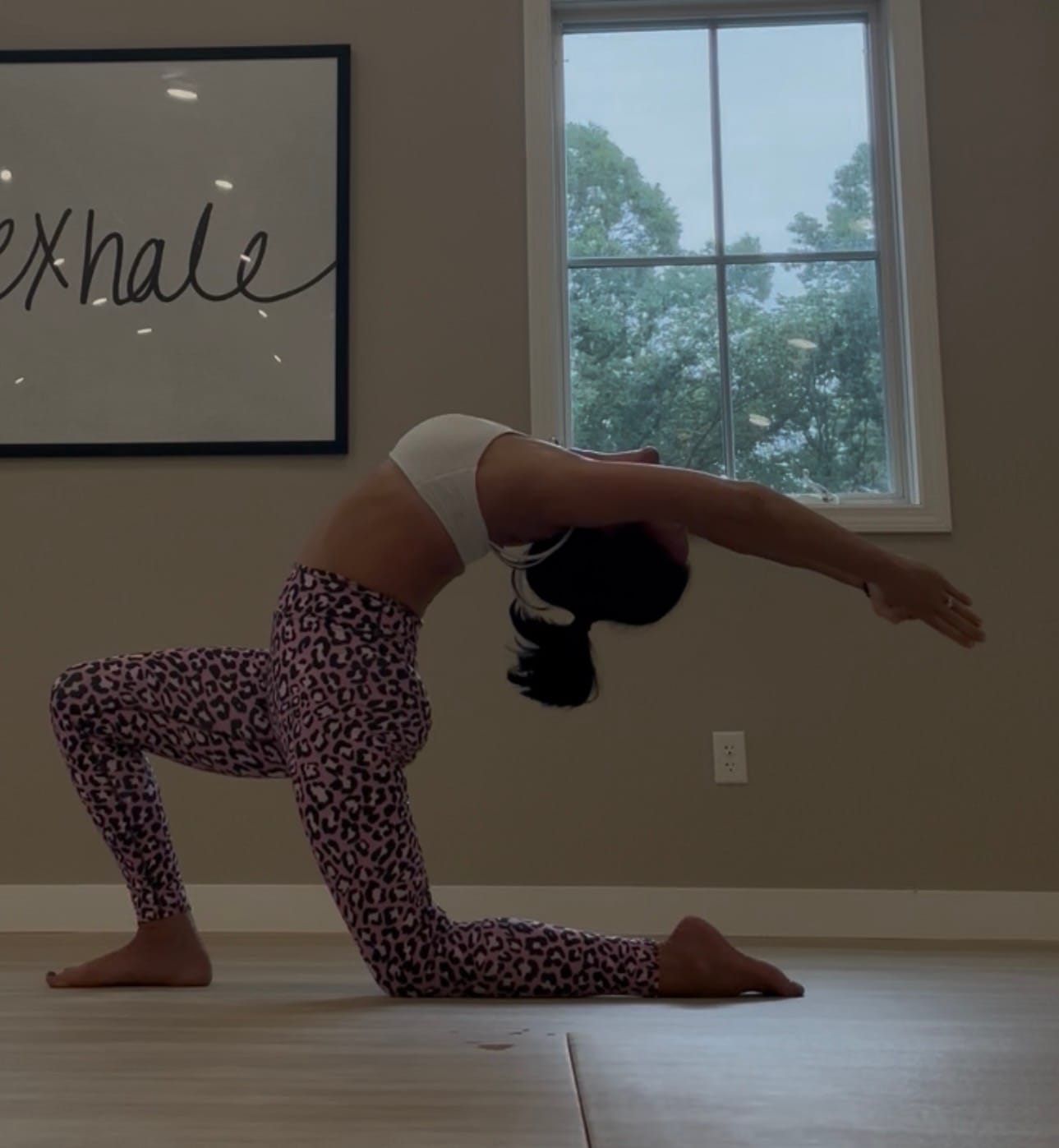 Customer photo review of Pink Leopard Yoga Leggings