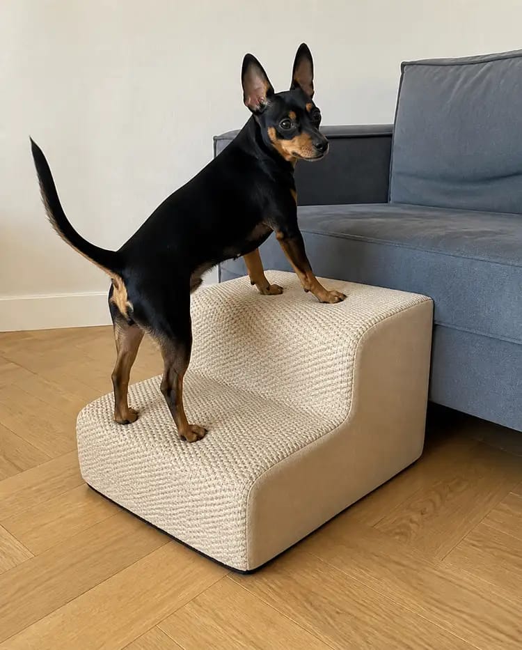 Customer photo review of AuraEase Soft Dog Stairs for Bed & Couch