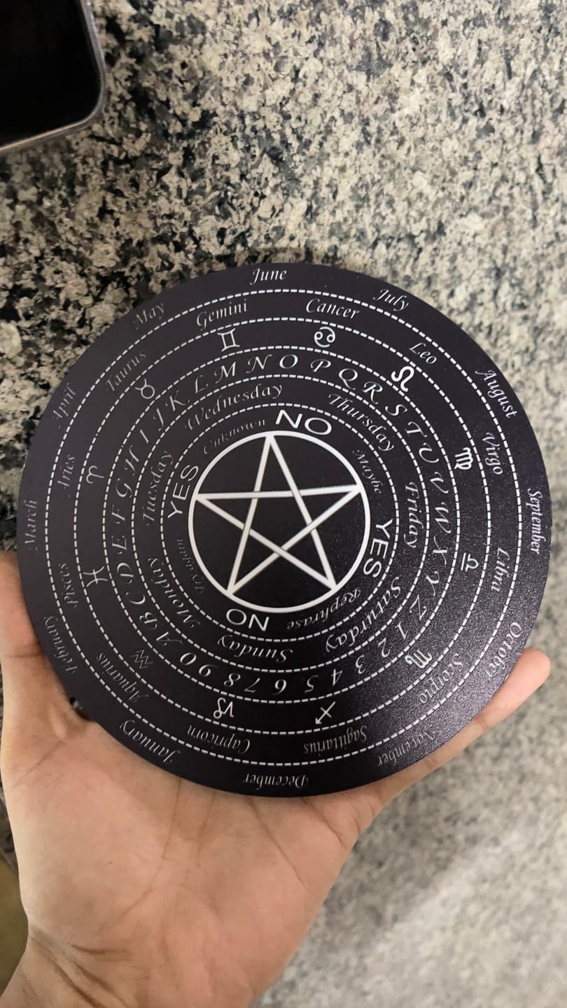 Customer photo review of Vastu Star Dowsing Board – Vastu Remedy for YES/NO Divination & Energy Clearing | Ideal for Pendulum Practice | 6 & 9 inches
