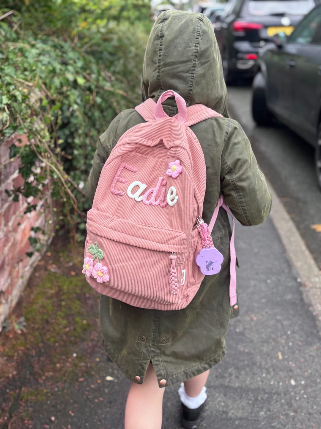 Customer photo review of K&C - Personalized Knitted Backpack