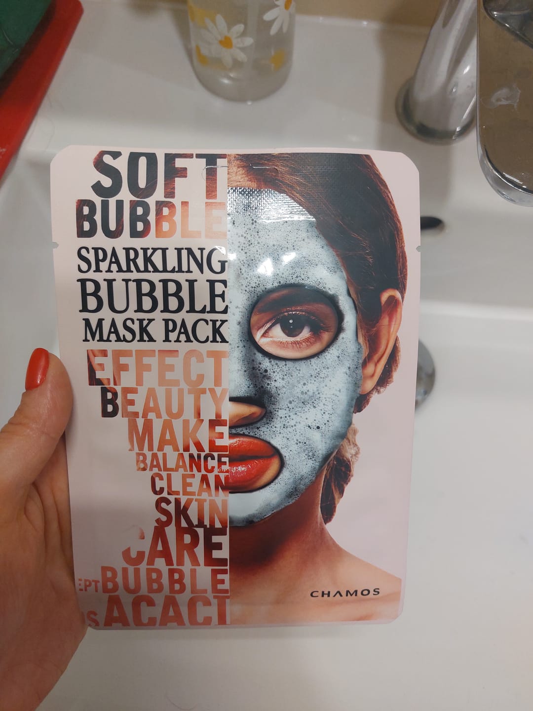 Customer photo review of Бълбукаща детоксикираща маска Chamos Acaci