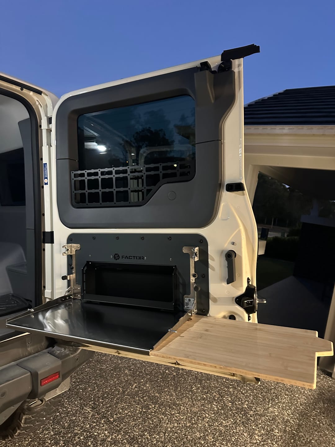 Customer photo review of Ineos Grenadier V2 Folding Tailgate Table with Extended Storage Cubby
