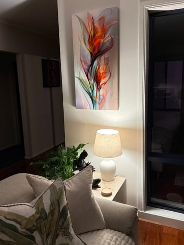 Customer photo review of FIERY BLOOMS CANVAS