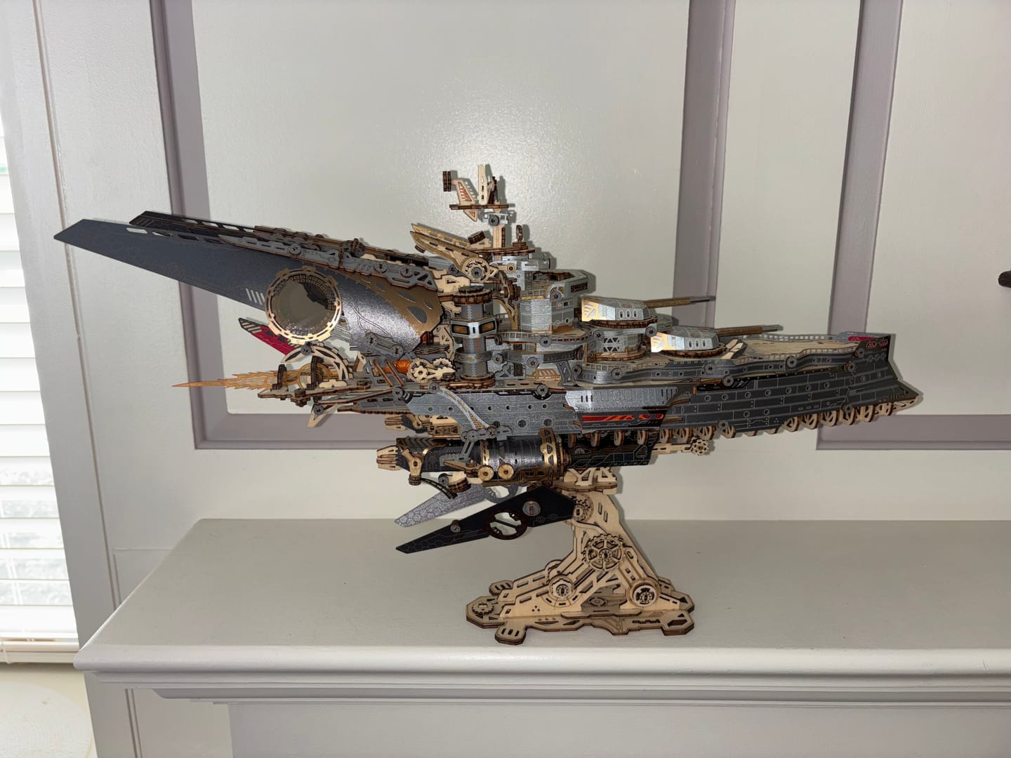 Customer photo review of Rokrgeek Space Warship 3D Wooden Puzzle Model Kit