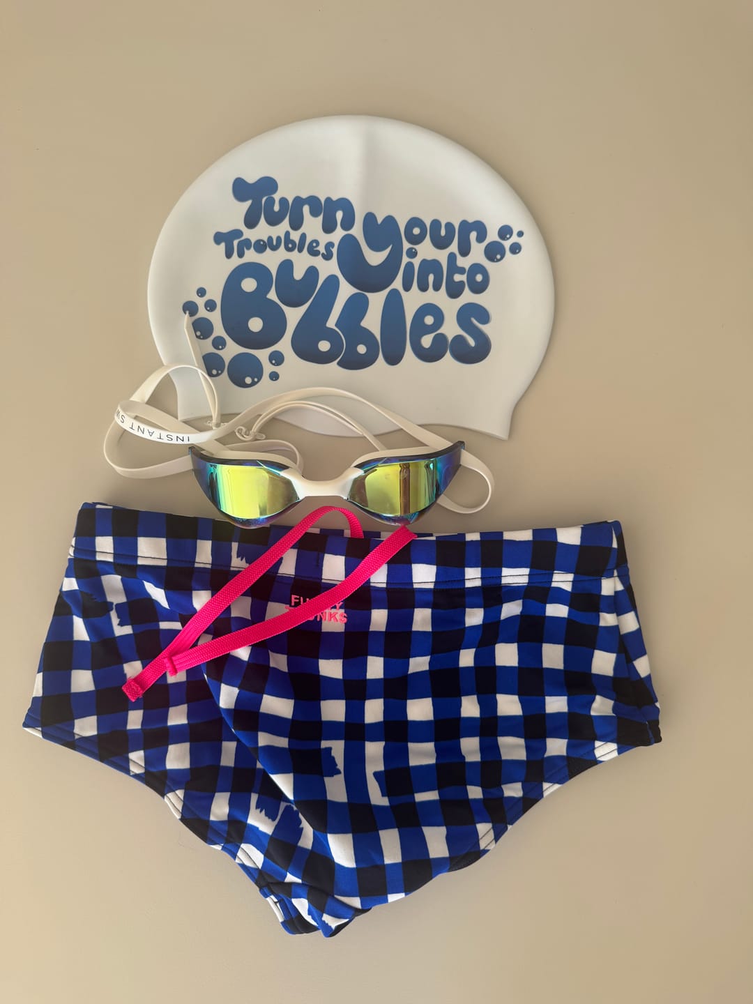 Customer photo review of JAYD Swim Cap - Bubble Trouble