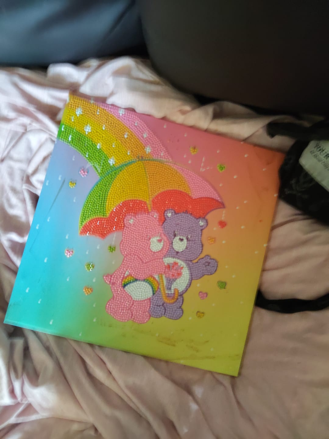 Customer photo review of Showered With Love Crystal Art Canvas Kit Care Bears 30x30cm