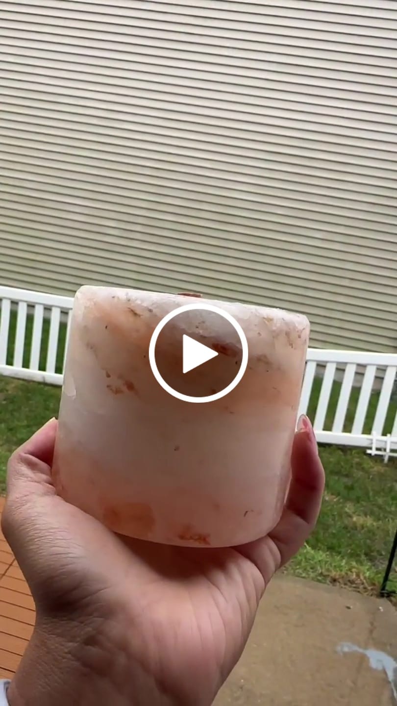 Customer video review of Cylinder Shape Pink Salt Poured Wax Candle Holder 3.5"
