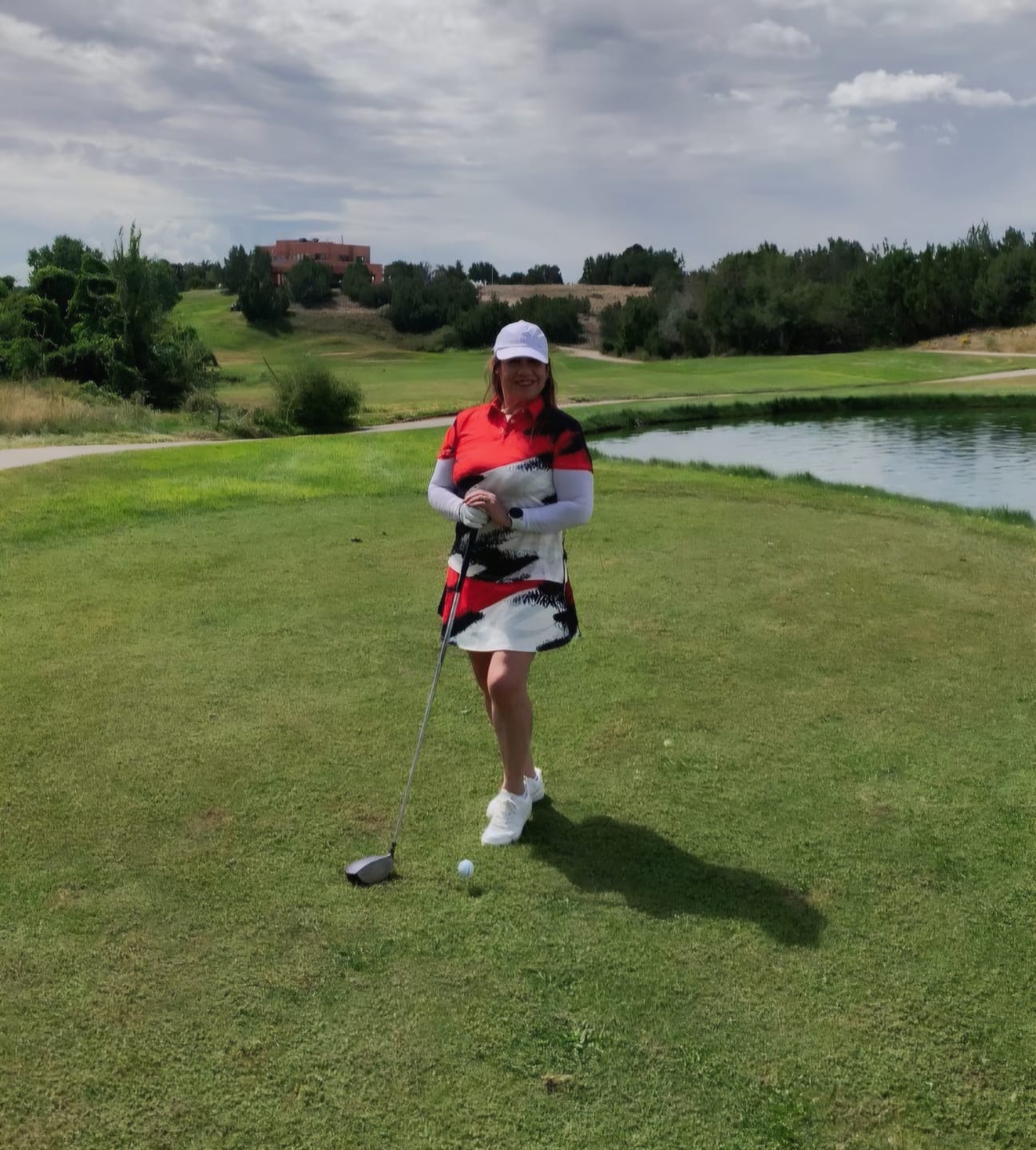 Customer photo review of Red Custom Sport Team Competition Uniforms Women's Athletic Golf Skorts Flared Skirts