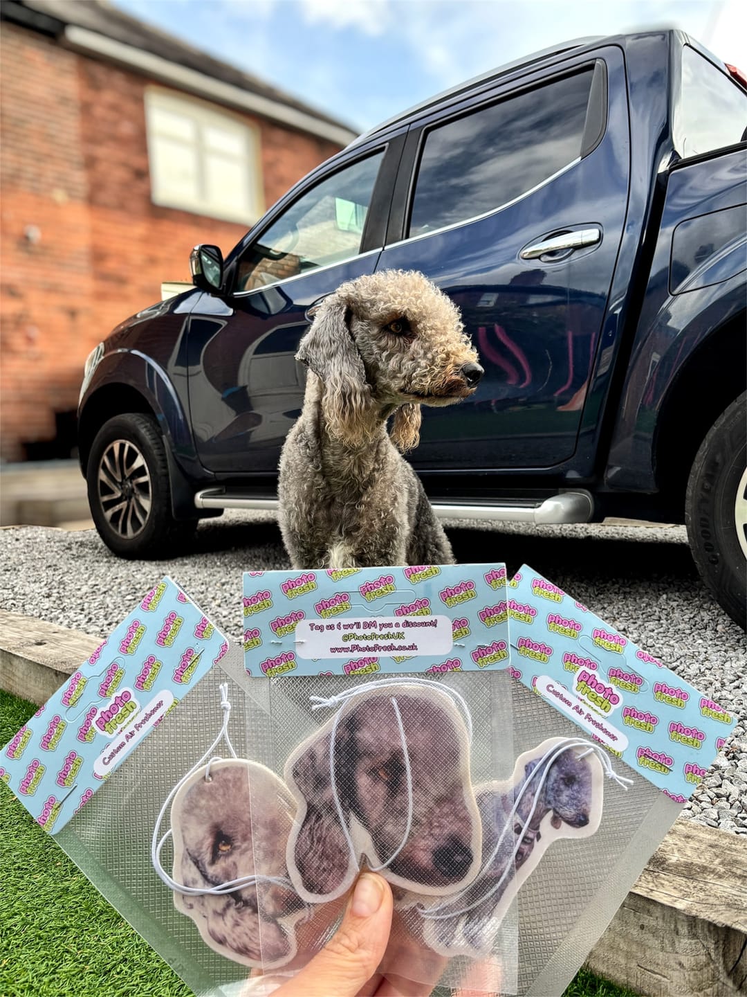 Customer photo review of Personalised Car Air Freshener